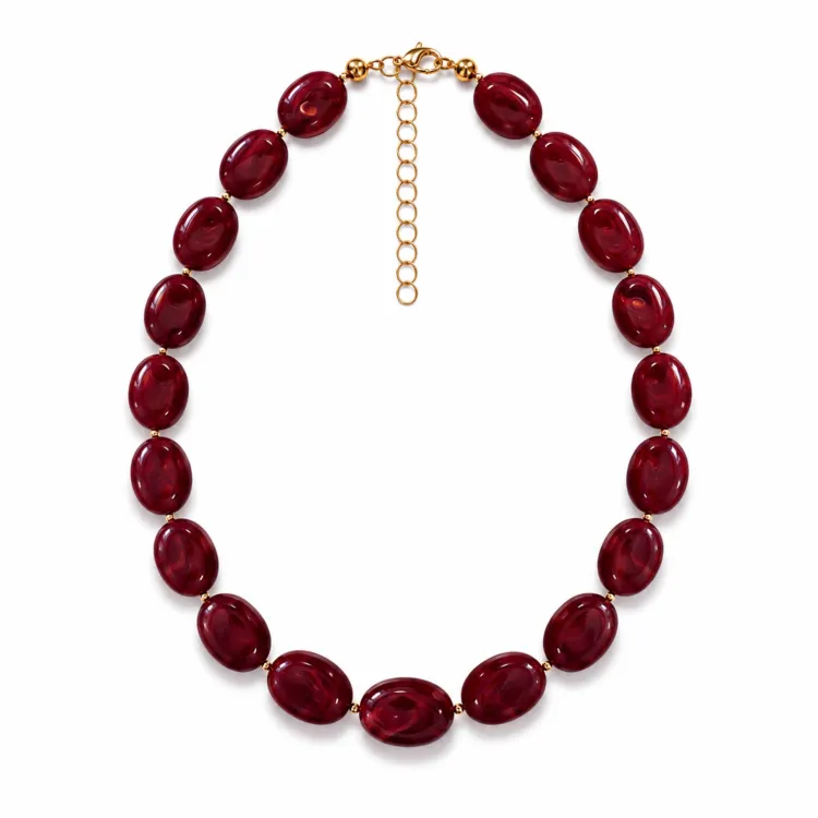 acryl ketting in verguld staal - AURA
