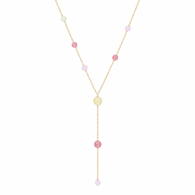 geel Y-ketting in verguld staal - AURA