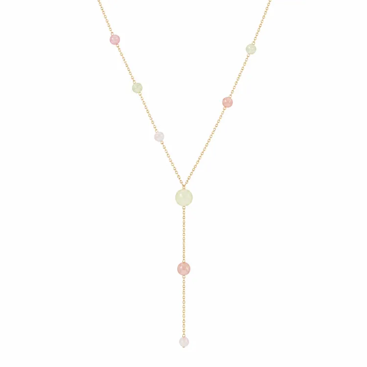 geel Y-ketting in verguld staal - AURA