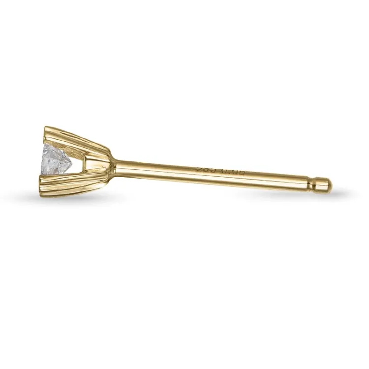 1 x 0,06 ct diamant solitaire oorbel in 14 karaat goud met diamant 