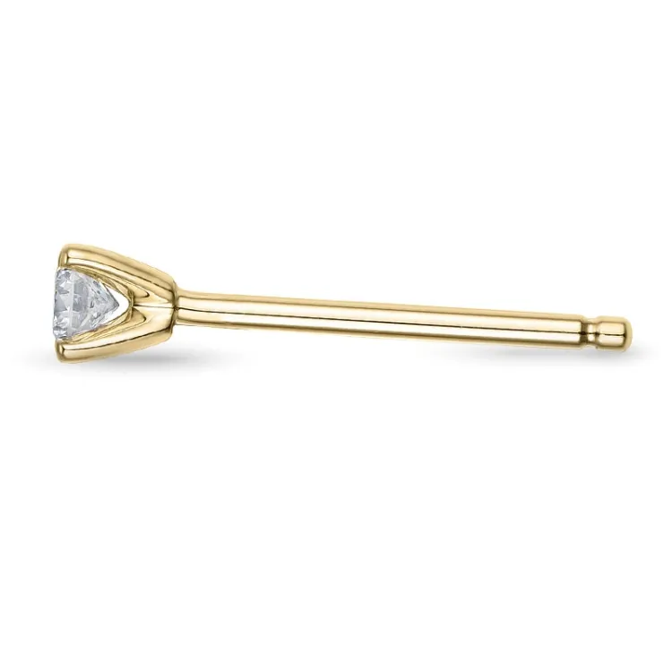 1 x 0,06 ct diamant solitaire oorbel in 14 karaat goud met diamant 