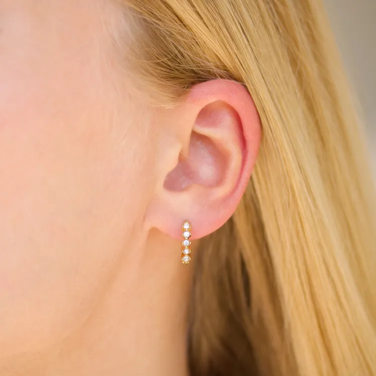 14 mm waterproof zirkoon creool in verguld staal - OCEANA