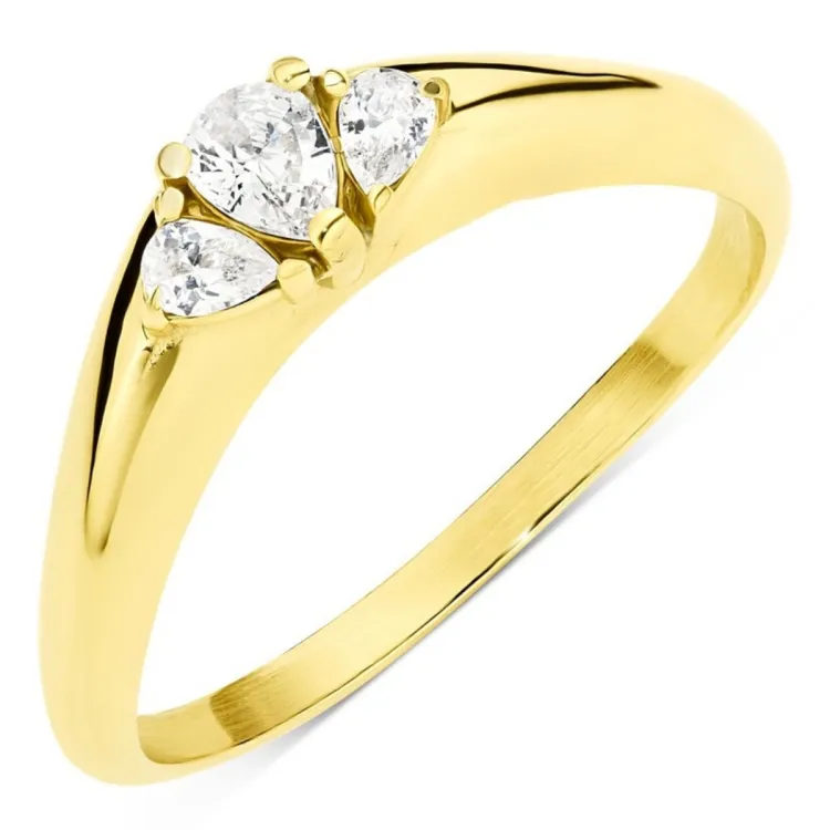 waterproof zirkoon ring in verguld staal - OCEANA