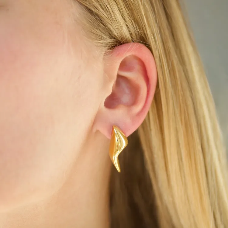 waterproof oorbellen in verguld staal - OCEANA