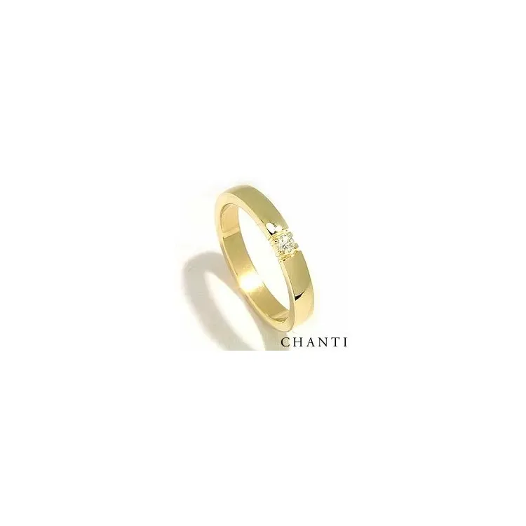 mémoire ring in 14 karaat goud 1 x 0,07 ct