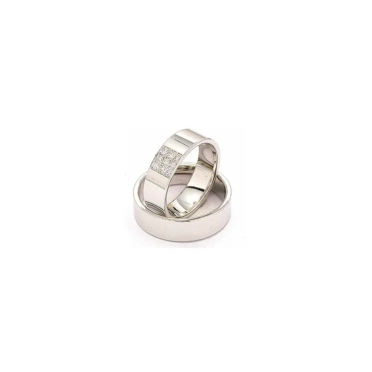 trouwringen in 14 karaat witgoud 9 x 0,149 ct - set