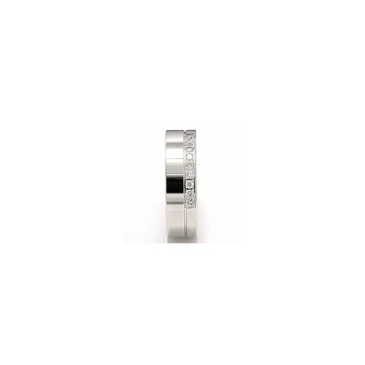 trouwring in 14 karaat witgoud 9 x 0,015  ct