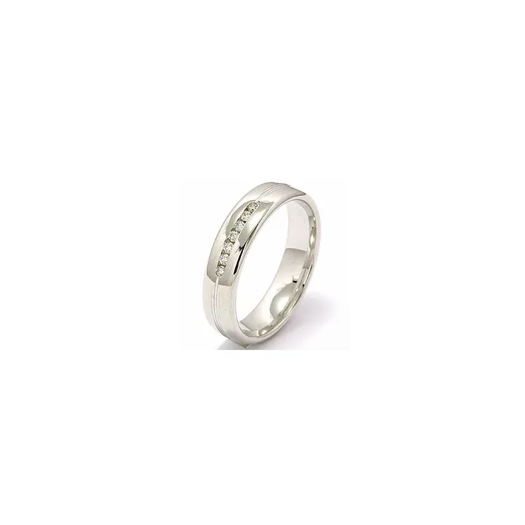 briljant trouwring in 14 karaat witgoud 7 x 0,013 ct