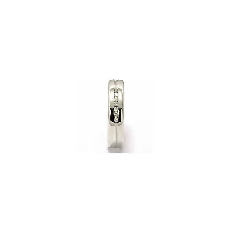 briljant trouwring in 14 karaat witgoud 7 x 0,013 ct