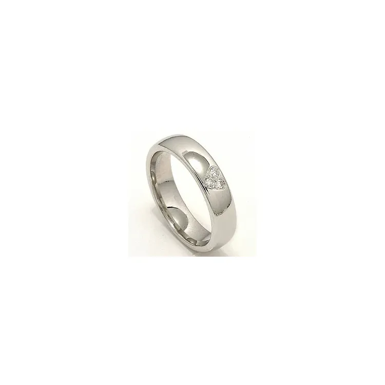 hart trouwring in 14 karaat witgoud 0,075 ct