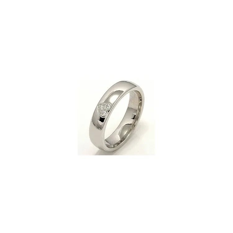 hart trouwring in 14 karaat witgoud 0,075 ct