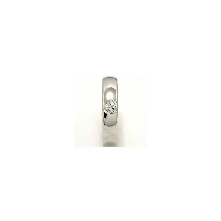 hart trouwring in 14 karaat witgoud 0,075 ct