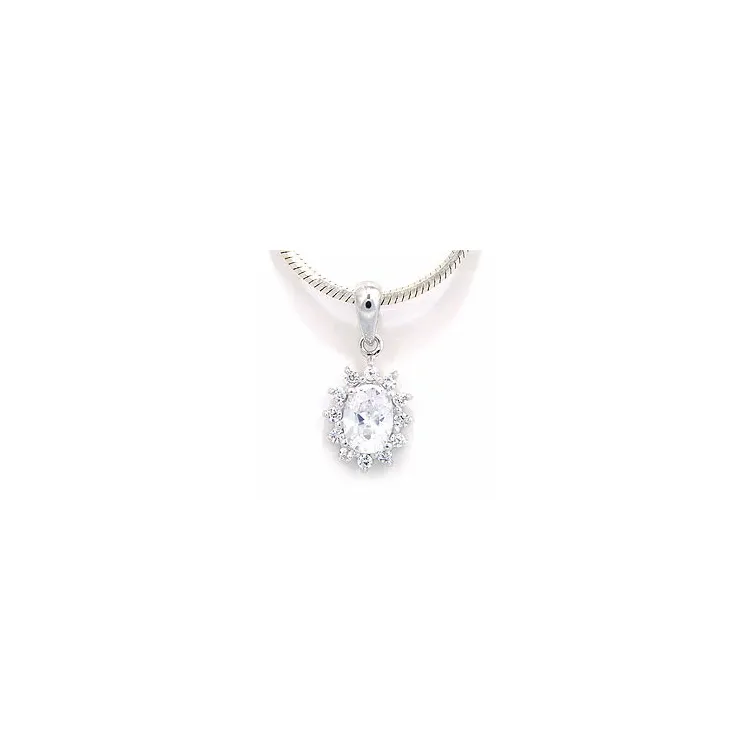 Rozet hanger in gerodineerd zilver