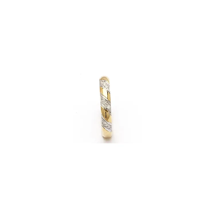 trouwring in 14 karaat goud-en witgoud 0,048 ct