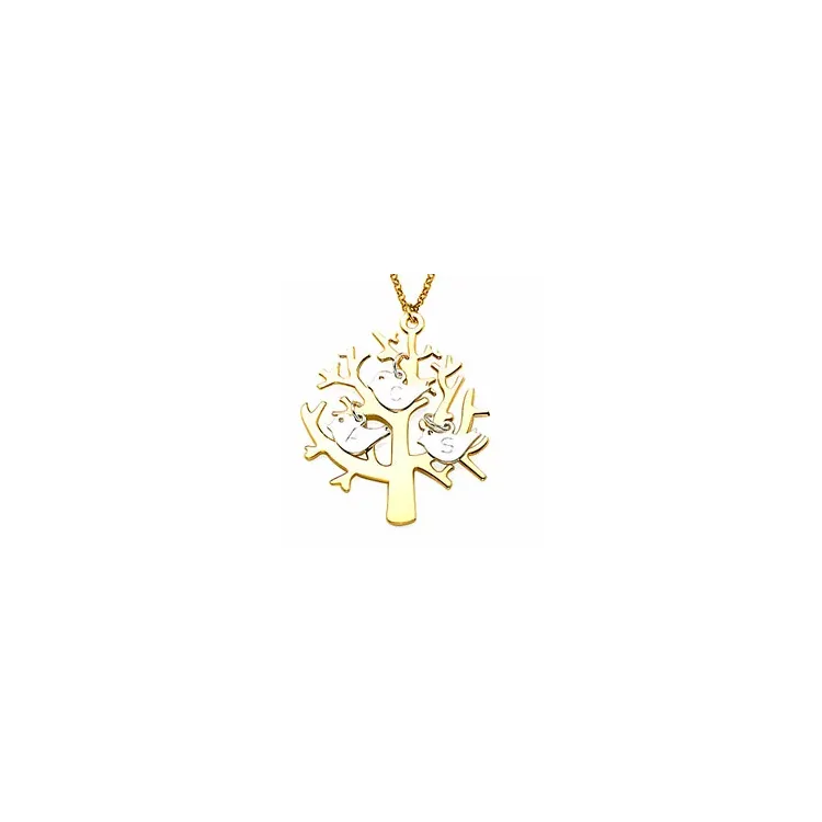 Naamkettingen met hanger in zilver en verguld zilver