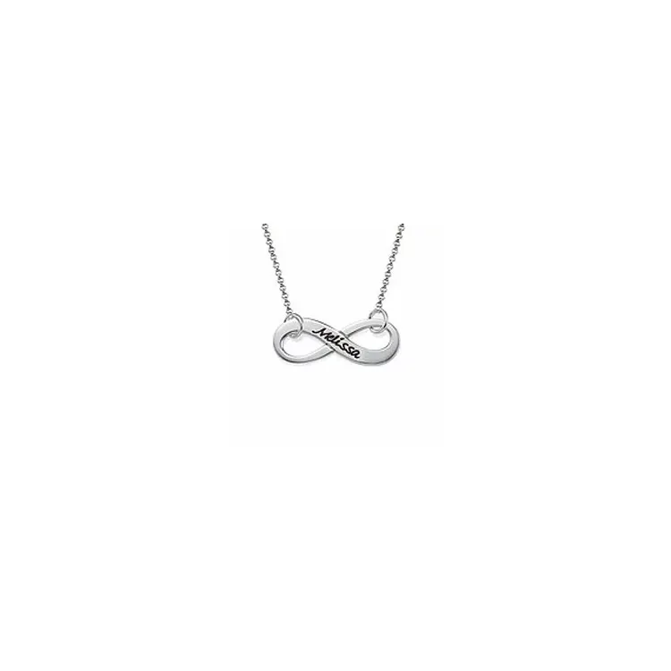 Oneindigheid Naamkettingen met hanger in zilver