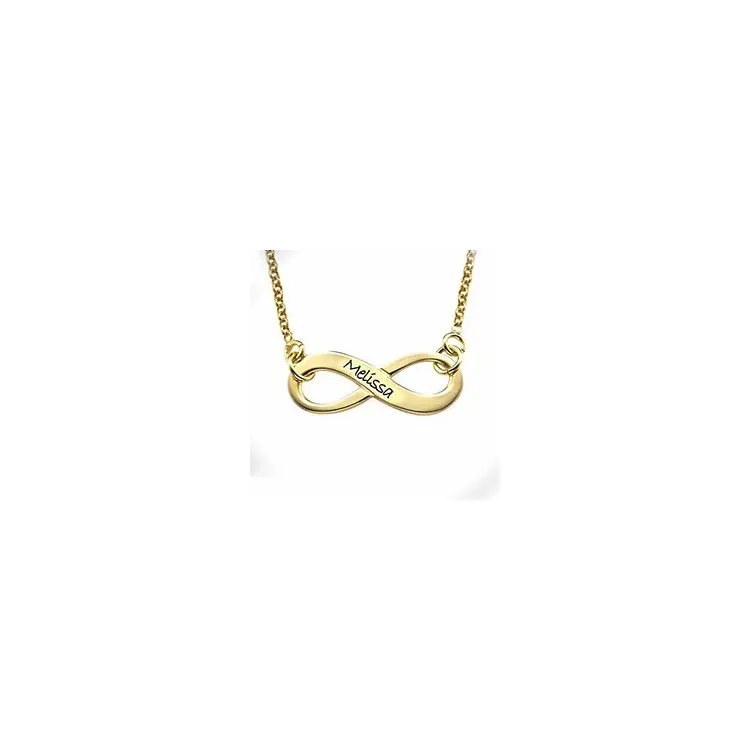 Oneindigheidsteken Naamkettingen met hanger in verguld zilver