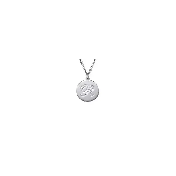 De letter Naamkettingen met hanger in zilver en zilver