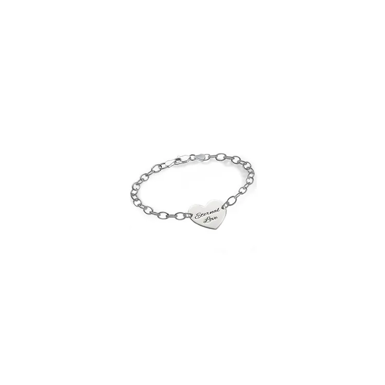 Hart armband met naam in zilver