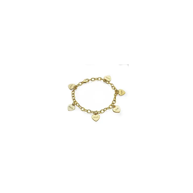Hart armband met naam in verguld zilver