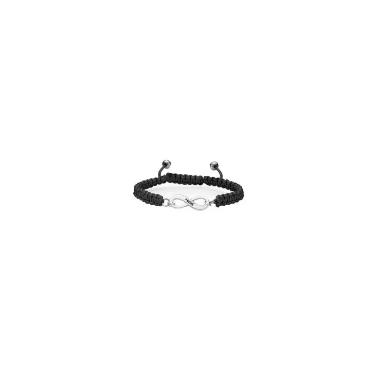 Armband met naam in katoenen en zilver