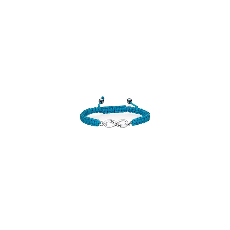 naam armband in katoenen en zilver