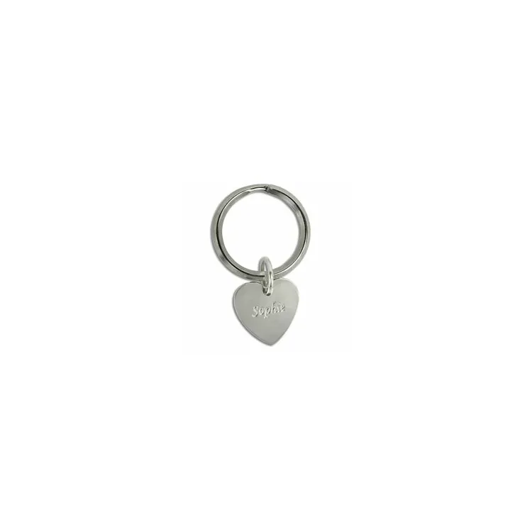 sleutelhanger met naam in metaal en zilver