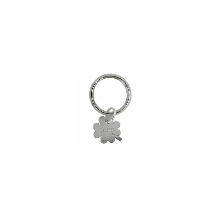 sleutelhanger met naam in metaal en zilver