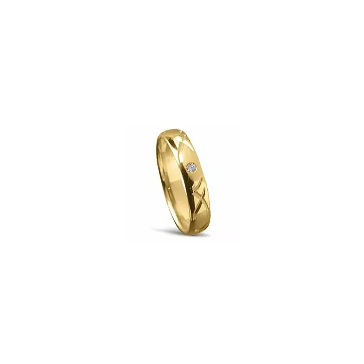 Damesring in 14 karaat goud 0,025 ct