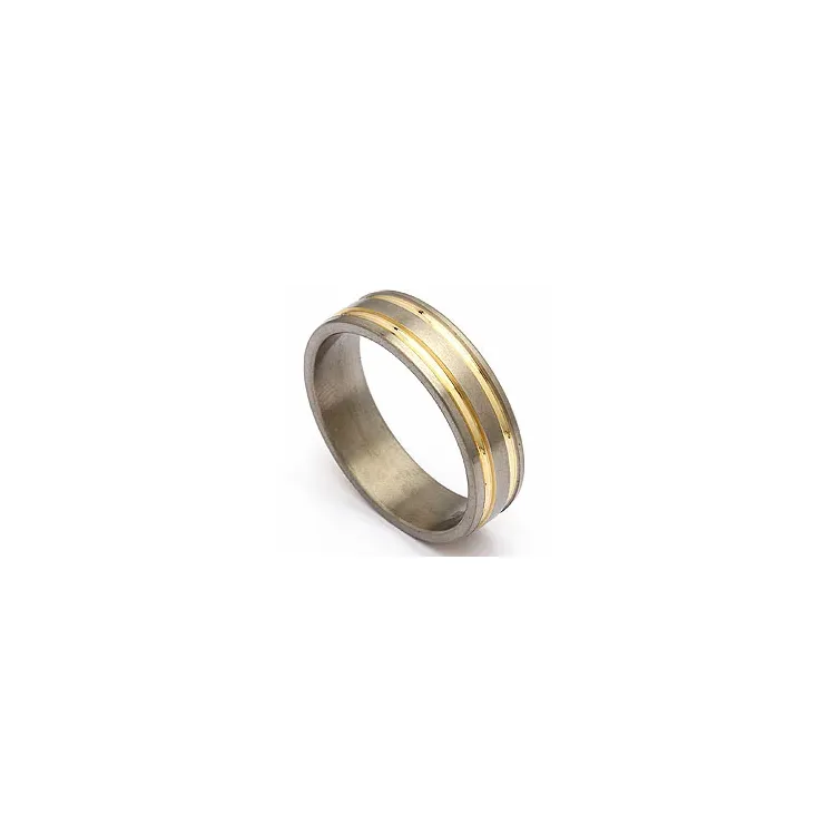 Trouwring in titanium en goud