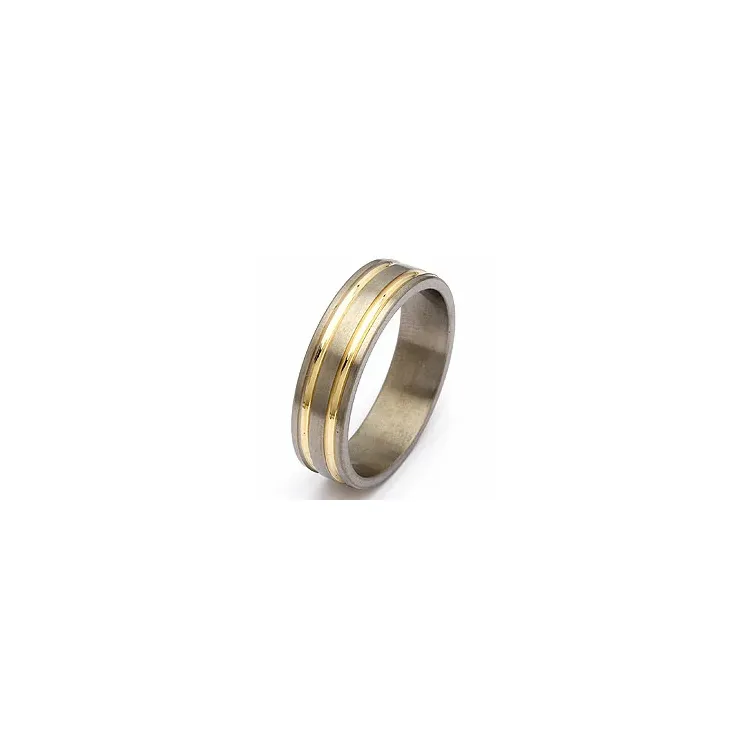 Trouwring in titanium en goud