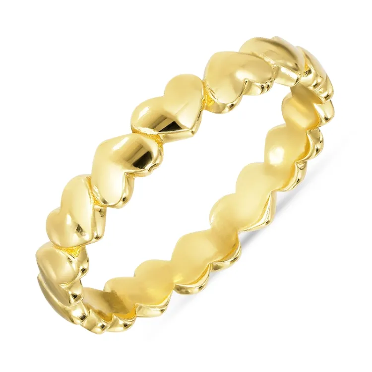 hart ring in verguld sterlingzilver