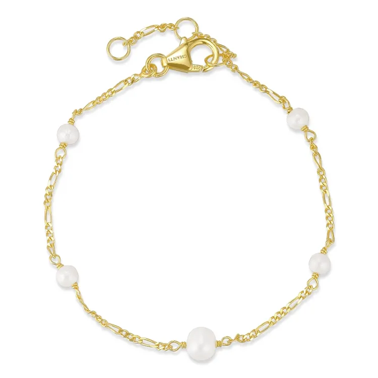 parel armband in verguld sterlingzilver