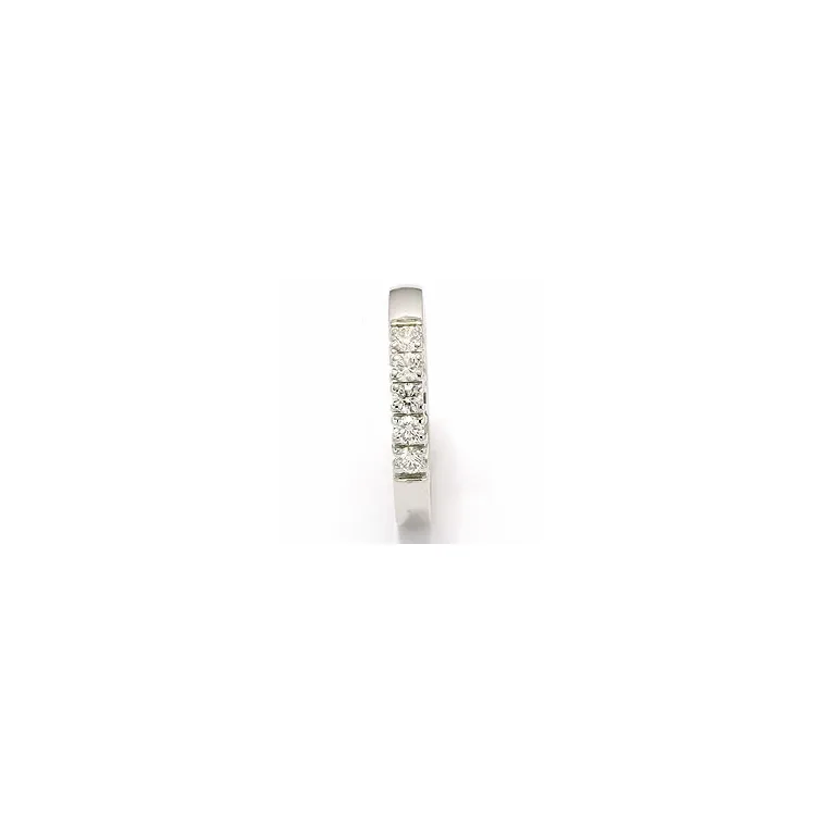 Trouwring in 14 karaat witgoud 0,07 ct
