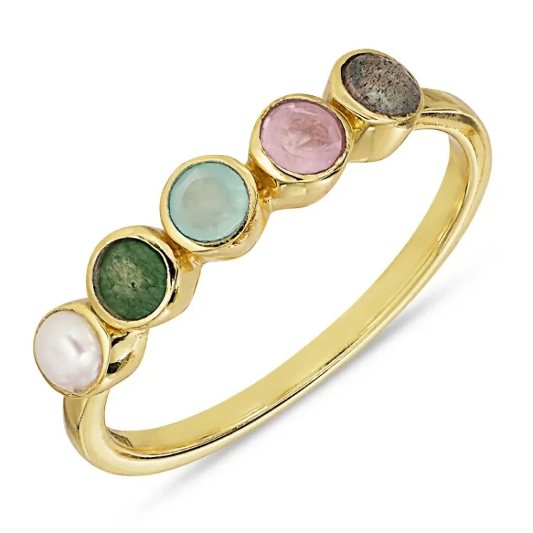 veelkleurig ring in verguld sterlingzilver - Bubbly Twist