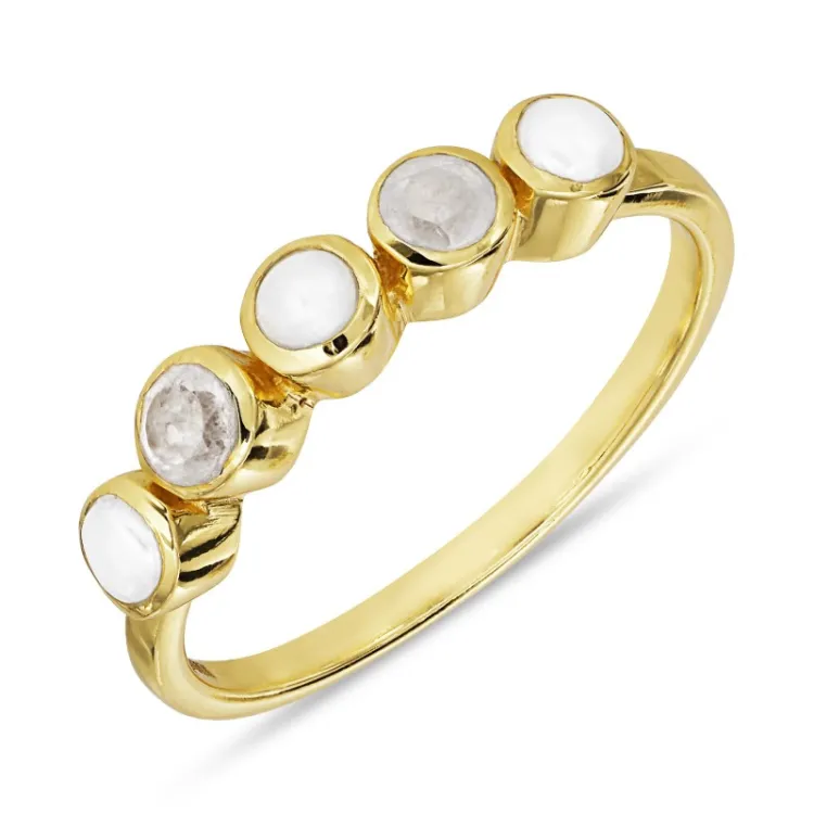 parel ring in verguld sterlingzilver - Bubbly Twist