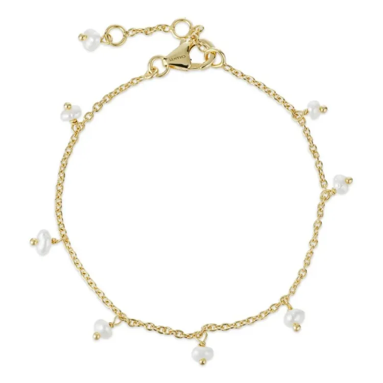 parel armband in verguld sterlingzilver  x   - Loom Stones