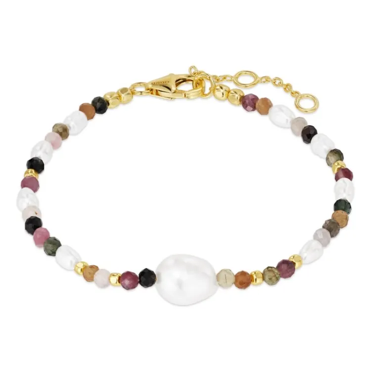 veelkleurig armband in verguld sterlingzilver - Loom Stones