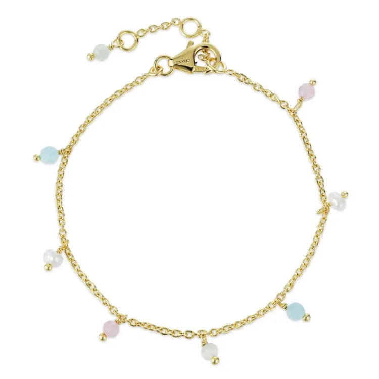 steen armband in verguld sterlingzilver  x   - Loom Stones