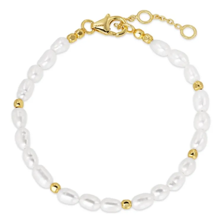 parel armband in verguld sterlingzilver