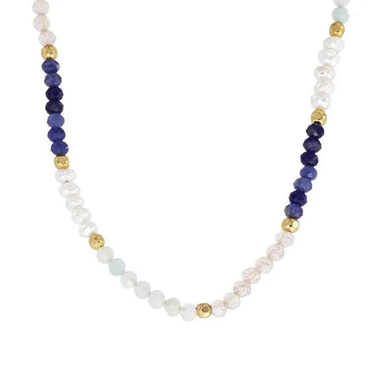 ketting in verguld sterlingzilver - Loom Stones