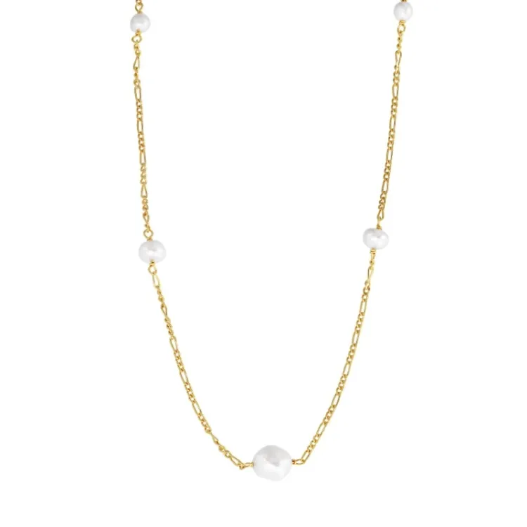 parel ketting in verguld sterlingzilver