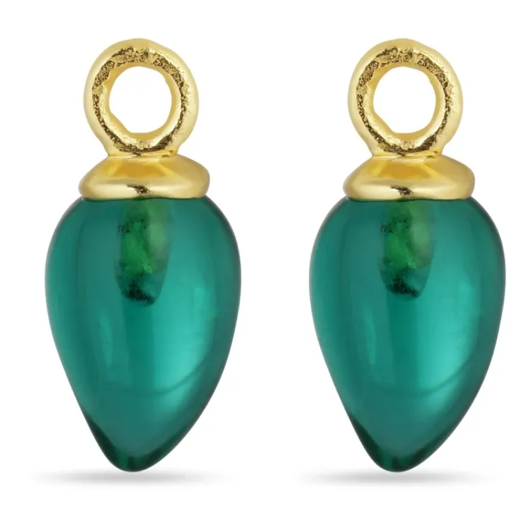 aqua kristal hangers voor oorbellen in verguld zilver - Mix & Match