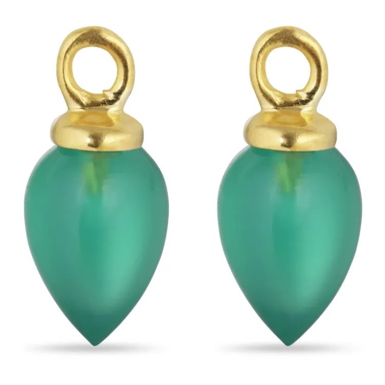 groen onyx hangers voor oorbellen in verguld zilver - Mix & Match
