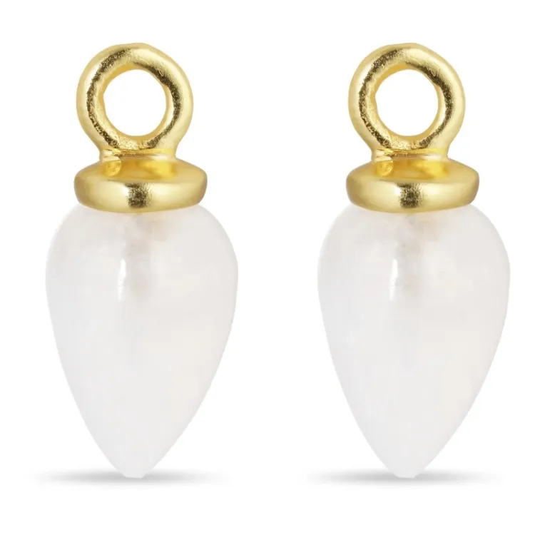 maansteen hangers voor oorbellen in verguld zilver - Mix & Match