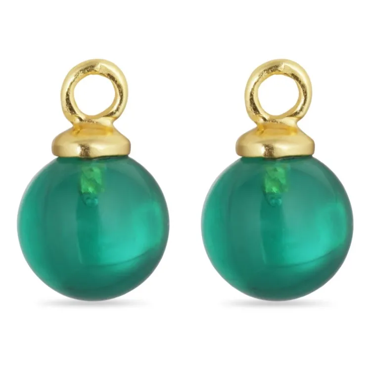 8 mm aqua kristal hangers voor oorbellen in verguld zilver - Mix & Match