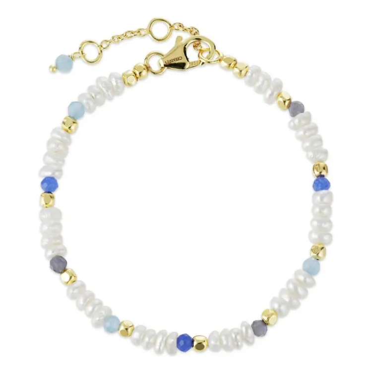 steen armband in verguld sterlingzilver  x   - Loom Stones