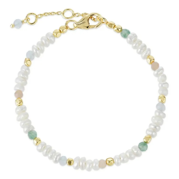 steen armband in verguld sterlingzilver  x   - Loom Stones