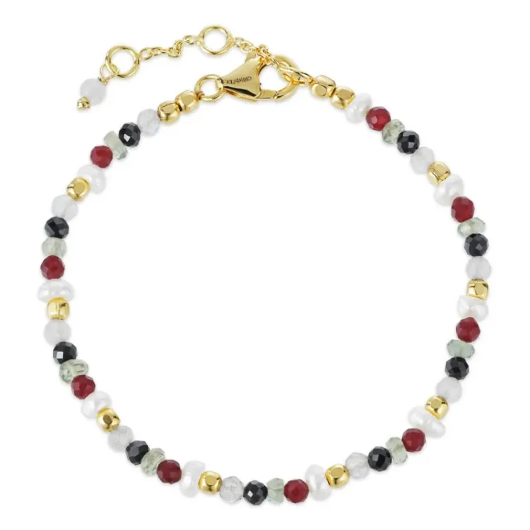 steen armband in verguld sterlingzilver  x   - Loom Stones
