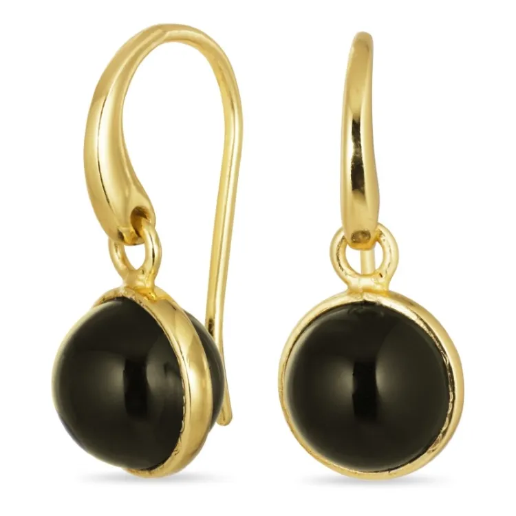rond leger groen kristal oorbellen in verguld zilver - Loom Stones